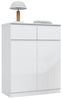 FUFU&GAGA Kommode Weiße Hochglanz-Kommode, Sideboard mit Schubladen, MDF, 3 Größen Bild 4
