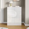 FUFU&GAGA Kommode Weiße Hochglanz-Kommode, Sideboard mit Schubladen, MDF, 3 Größen Bild 3