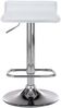2er Set Barhocker DERID - Kunstleder Weiß 38x41x65 cm Silber | Barstuhl Höhenverstellbar Mit Lehne Drehbar Tresenhocker Tresenstuhl Kneipenhocker Bild 2
