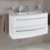 LANZET IMPULSO Waschbecken mit Unterschrank 90 cm breit, Weiß, Waschbecken Keramik Weiß Bild 2