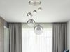 LED Pendelleuchte 5-flammig, Glaskugeln Chrom & Klarglas, Ø 65cm Bild 5