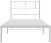 vidaXL Bettgestell mit Kopfteil Metall Weiß 100x190 cm 372222 Bild 5
