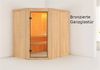 Karibu Sauna Carin + 9kW Saunaofen mit integrierter Steuerung Bronzierte Ganzglastür Bild 5