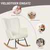 Schaukelsessel mit Tufting-Lehne Berbervlies Bezug 120 kg Tragkraft,Gemütlicher Relaxsessel,Weiß Bild 4