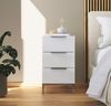 rauch Nachtkommode Flipp, mit 3 Schubladen und Soft-Close-Funktion, Oberboden und Front Glas Bild 5