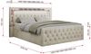 Boxspringbett, Stauraumbett mit Bettkasten, LED - GOLD-9 - 120x200cm - Beige Velours - H3 Bild 5
