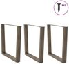 vidaXL Esstischbeine V-Form 3 Stück Naturstahl 80x(72-73,3) cm Stahl 4012667 Bild 3