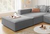 KAWOLA Sofa CARMO Ecksofa Stoff grau mit Hocker Recamiere links 68 x 191 x 306 cm Bild 2