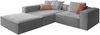 KAWOLA Sofa CARMO Ecksofa Stoff grau mit Hocker Recamiere links 68 x 191 x 306 cm Bild 3