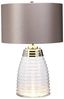 Elstead Milne Tischlampe Glas klar Satinschirm Grau Bild 4