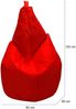 Dmora Pouf Angillina, Mehrzwecksessel, Sitzsack, Hockerhocker, Made in Italy, 80x80 h120 cm, Rot Bild 3