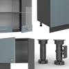 Küchenzeile R-Line Blau-Grau/Anthrazit 300 cm mit Hochschrank, AP Anthrazit Vicco Bild 5
