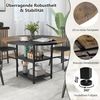 φ 120cm Rund Esstisch für 4-6 Personen Zweifarbiger Esszimmertisch mit Metallrahmen Küchentisch Bild 4