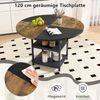 φ 120cm Rund Esstisch für 4-6 Personen Zweifarbiger Esszimmertisch mit Metallrahmen Küchentisch Bild 3