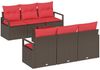 vidaXL Gartensofa-set mit Kissen 7 pcs Beige und Rot Poly-Rattan 3354943 Bild 2