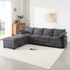 Modulares Sofa Cord Ecksofa 6-Sitzer L U Form mit Stauraum USB Ladeanschluss Getränkehalter Wohnzimmer Couch,Grau Bild 4