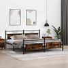 vidaXL Metallbett ohne Matratze Räuchereiche 193x203 cm 3325095 Bild 4