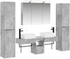 vidaXL Badezimmermöbel-Set 6 pcs Betongrau Ingenieurholz und Glas 3407194 Bild 2