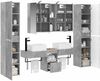 vidaXL Badezimmermöbel-Set 6 pcs Betongrau Ingenieurholz und Glas 3407194 Bild 3