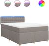 vidaXL Boxspringbett mit Matratze Taupe 160x200 cm Stoff 3289049 Bild 2