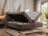 Boxspringbett mit Kopfteil und Topper, Polsterbett - GRIMALDI - 200 x 200 cm - Braun Velvet - H3 Bild 2