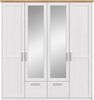 Home affaire Kleiderschrank COSENZA, Breite 188cm, viel Stauraum, in Landhausoptik (2 Schubkästen mit Vollauszug, 4 Türen, 2 Kleiderstangen, viel Stauraum) Schlafzimmerschrank, Schrank, Garderobenschrank Bild 3