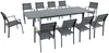 Vente-unique - MACILA Garden dining set Metall Grau - B 100 cm60 cm x H 75 cm89 cm x L 205 cm57 cm286,5 cm Bild 2