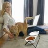 LuxusKollektion erhöhter Katzennapf spülmaschinengeeignet, Keramik weiß Bild 3
