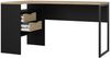 Dmora Schreibtisch Moire, Mehrzweckschreibtisch, Bürotisch für PC, Eckschreibtisch, 145x81 h77 cm, Schwarz und Eiche Bild 4