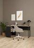 Dmora Schreibtisch Moire, Mehrzweckschreibtisch, Bürotisch für PC, Eckschreibtisch, 145x81 h77 cm, Schwarz und Eiche Bild 2