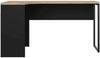 Dmora Schreibtisch Moire, Mehrzweckschreibtisch, Bürotisch für PC, Eckschreibtisch, 145x81 h77 cm, Schwarz und Eiche Bild 5