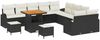 vidaXL Gartensofa-set mit Kissen 13 pcs Schwarz Poly-Rattan 3362450 Bild 2