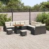 vidaXL Gartensofa-set mit Kissen 13 pcs Schwarz Poly-Rattan 3362450 Bild 3