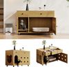 Merax Katzenkloschrank (bewegliche Katzentoilette) – Katzenschrank/Katzenhaus mit abnehmbare Sandablassplatte, geruchsisoliert, ohne Katzenklo, Naturholzfarbe Bild 2