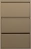 Schuhschrank Sabine aus Metall, modernes Design, sandfarben, drei Fächer, platzsparend Bild 4