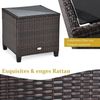 COSTWAY Gartenlounge-Set, (3-tlg, 2 Sessel & 1 Tisch), mit Kissen, Balkonset Bild 4