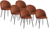 Vente-unique - MELBOURNE Stuhl SamtStoff Rot - B 55 cm x H 77 cm x L 50 cm Bild 2