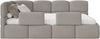 Selsey 'Cloudy' Kinderbett 120 cm, Bettkasten, 2x Rausfallschutz, Chenille, links, Hellbraun Bild 4