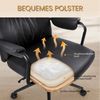 IWMH Bürostuhl Ergonomischer Chefsessel, Retro PU-Leder Drehstuhl, Schreibtischstuhl mit Lendenwirbelstütze Höhenverstellbar Gaming Stuhl Bild 3
