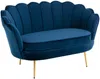 Vente-unique - DANDELION Sofa and armchair set SamtStoff Blau - B 73 cm75 cm x H 78 cm76,5 cm x L 124 cm78 cm Bild 3