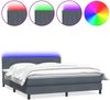 vidaXL Boxspringbett mit Matratze & LED Dunkelgrau 180x210 cm Samt 3317086 Bild 2