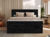 Boxspringbett, Doppelbett mit zwei Bettkästen und Multipocket-Matratze, Cord Bett - TILIANO KING - 200 x 200 cm - Schwarz Cord - H4 Bild 3