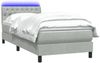 vidaXL Boxspringbett mit Matratze & LED Hellgrau 80x220 cm Samt 3317193 Bild 3