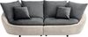 TRENDMANUFAKTUR Big-Sofa Maui, inklusive 4 Rückenkissen und 2 Zierkissen, Designersofa, Organische Form, Sofa frei im Raum stellbar, moderne Optik Bild 2