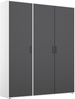 Rauch Möbel Voyager Schrank Kleiderschrank Drehtürenschrank, Graumetallic/Alpinweiß, 3-türig, inklusive 1 Kleiderstange, 4 Einlegeböden BxHxT 140 x 194 x 53 cm Bild 2