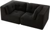2-Sitzer Sofa 208x104x69 cm aus Cordstoff rahmenlos modular, schwarz Bild 5