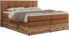 Boxspringbett, Doppelbett mit zwei 7 Härtezonen Multipocket-Matratzen, Bettkästen, Eiche Wotan Holzrahmen, Polsterbett mit Topper-Matratze - ALBERO 1 KING - 120 x 200 cm - Orange Stoff - H3 Bild 4