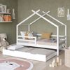 Hausbett Luni Weiß 160 x 80 cm mit ausziehbarem Gästebett Vitalispa Bild 5