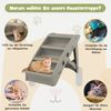 Haustiertreppe mit 4 Stufen Tragbare Kletterleiter Sichere Hunderampe 62,5 x 38 x 49 cm Grau Bild 3