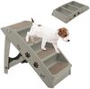 Haustiertreppe mit 4 Stufen Tragbare Kletterleiter Sichere Hunderampe 62,5 x 38 x 49 cm Grau Bild 2